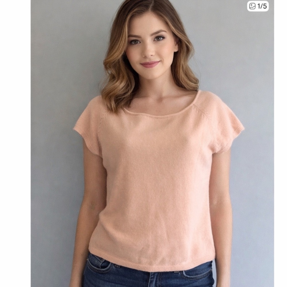 Saks Fifth Avenue Pink 100% Cashmere Sweater M